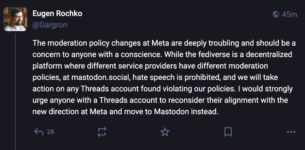 Mastodon CEO calls Meta’s moderation changes ‘deeply troubling,’ warns users cross-posting from Threads