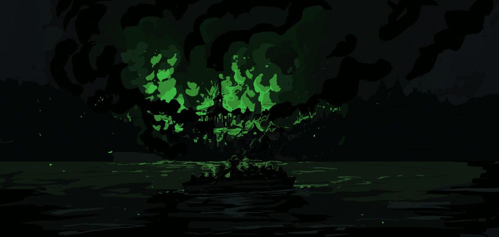 A sketchy, hazy drawing of southshore during world of warcraft cataclysm
