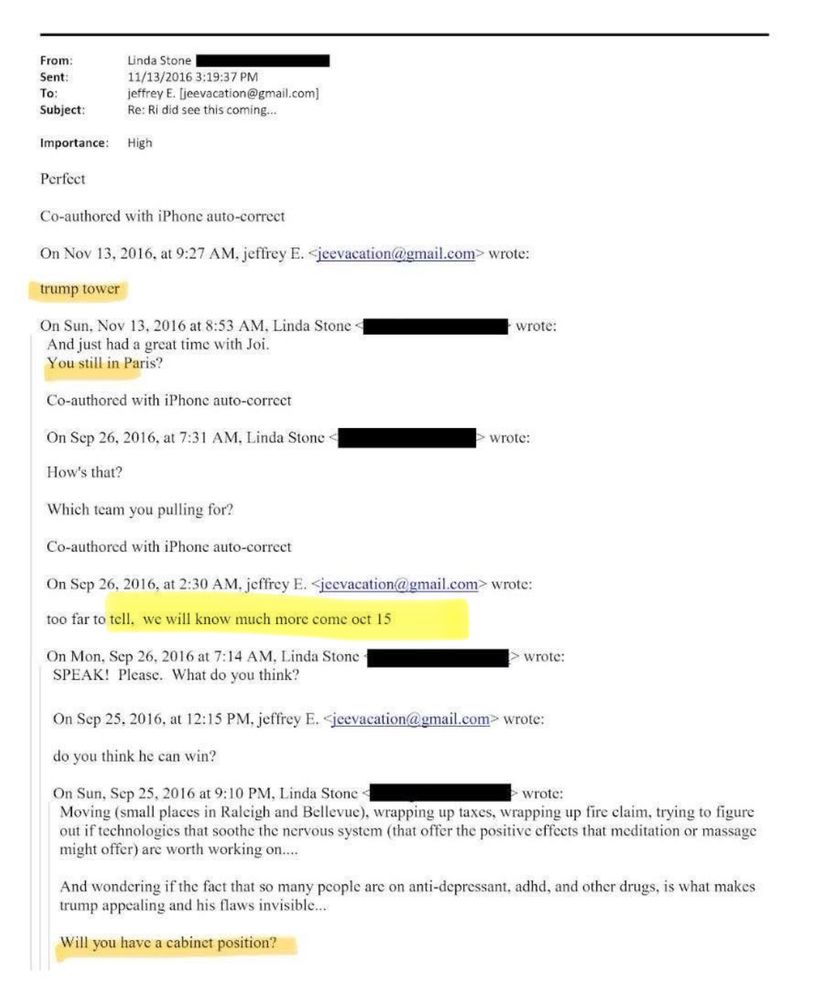 Email with Epstein showing he knew of an election swinging event to occur before Oct. 15