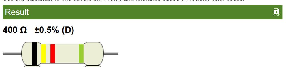 image of a 400 ohm resistor.