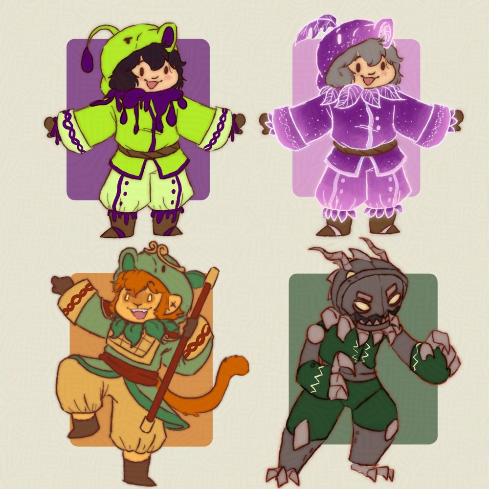 Meet Goo, Cosmic, Wukong and Zombot! 
Zombot being the anti pea morgi who is created to spread misery and hate to all! 
Wukong being the same one from the journey to the west legend!