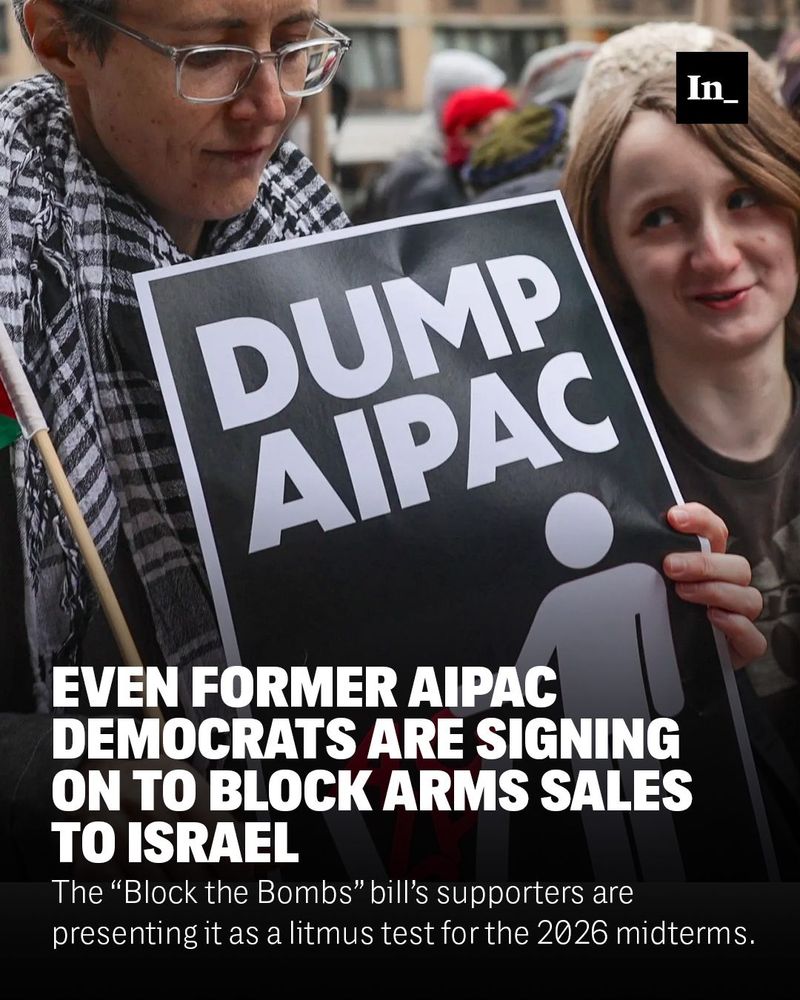 A photo of Jewish American demonstrators rallying outside the Manhattan headquarters of pro-Israel lobbying group AIPAC in NYC on Feb. 22, 2024, ovleraid with the headline, 