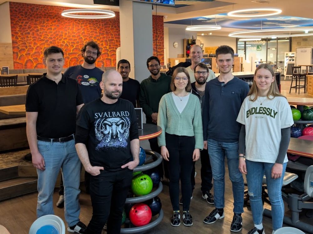 A happy group at the bowling center