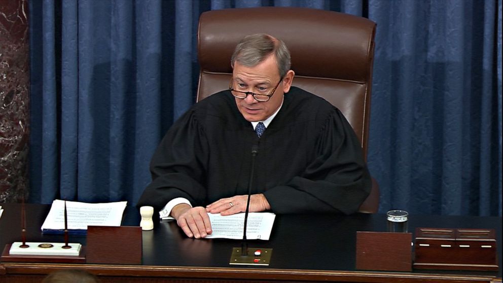 Chief Justice John Roberts at Trump impeachment.