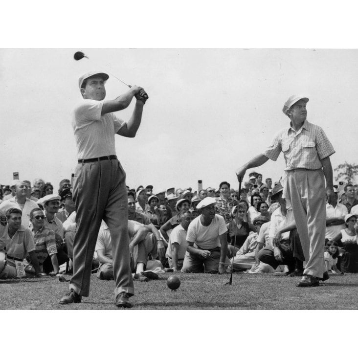 Nixon and Hope play golf.