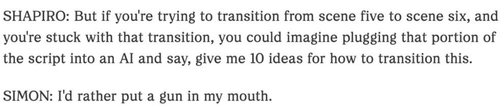 David Simon says no to AI in an interview on NPR