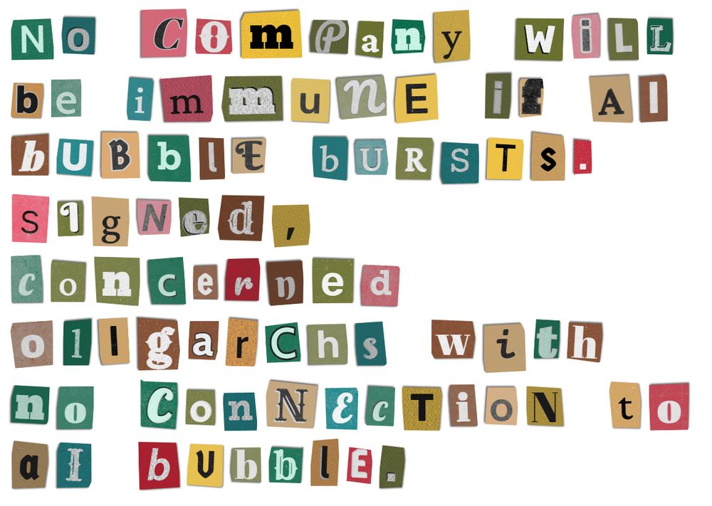 AI bubble ransom note.