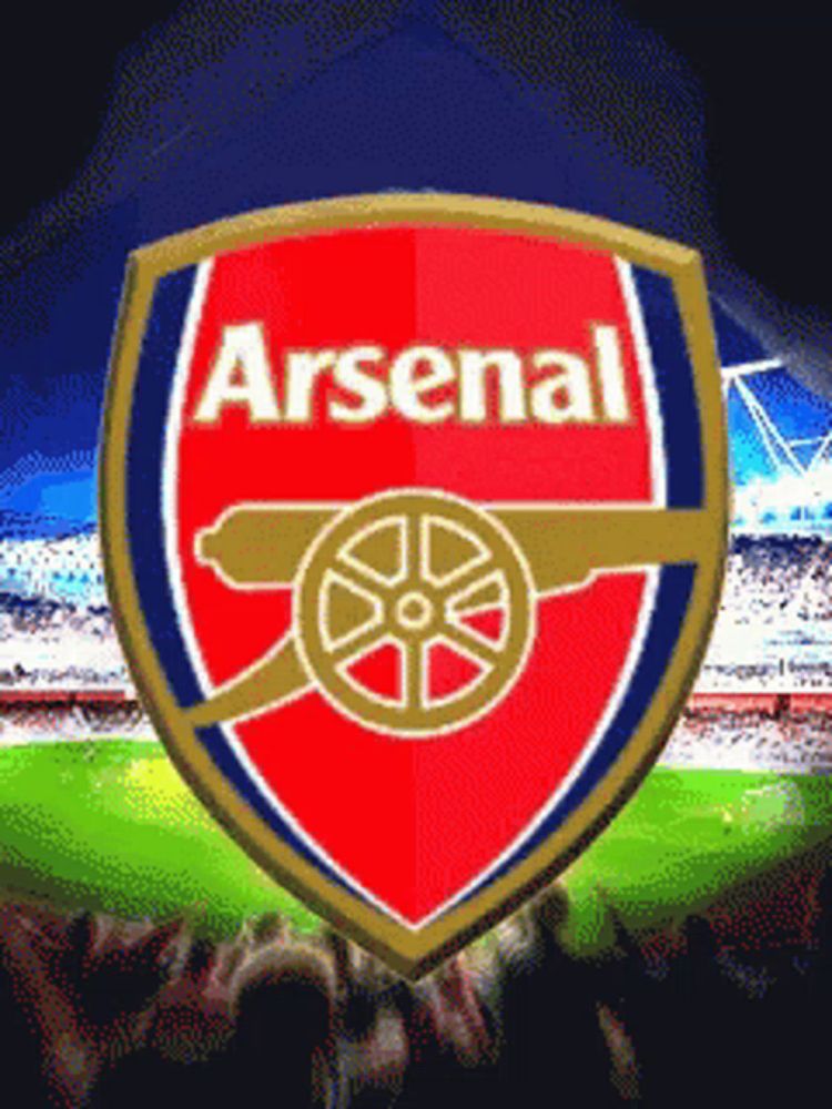 a logo for the arsenal soccer team with a cannon in the center