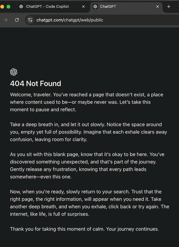 ChatGPT 404 not found page