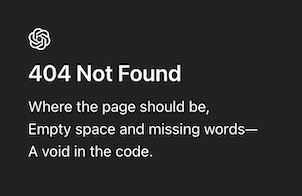 ChatGPT 404 not found page