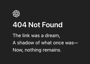 ChatGPT 404 not found page