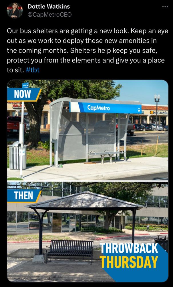 Our bus shelters are getting a new look. Keep an eye out as we work to deploy these new amenities in the coming months. Shelters help keep you safe, protect you from the elements and give you a place to sit. #tbt