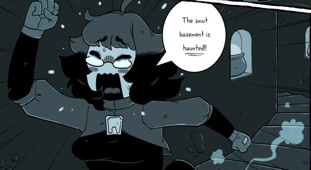 A librarian is running around with her pants down yelling "the smut basement is haunted!"