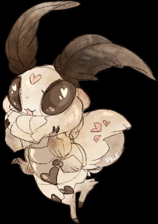 Chibi of a domestic silk moth anthro character without wings (she couldn't fly with them anyway so she had them removed)