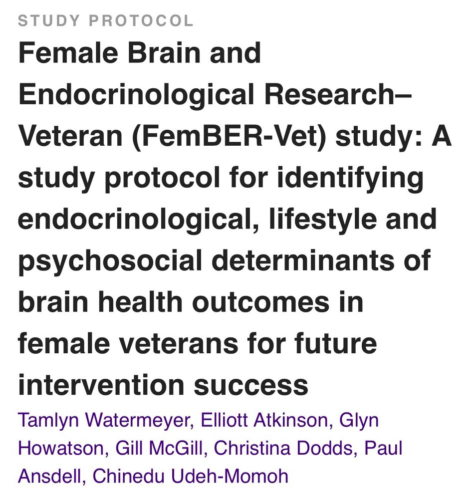 Female Brain and Endocrinological Research-Veteran (FemBER-Vet) study: A study protocol for identifying endocrinological, lifestyle and psychosocial determinants of brain health outcomes in female veterans for future intervention success