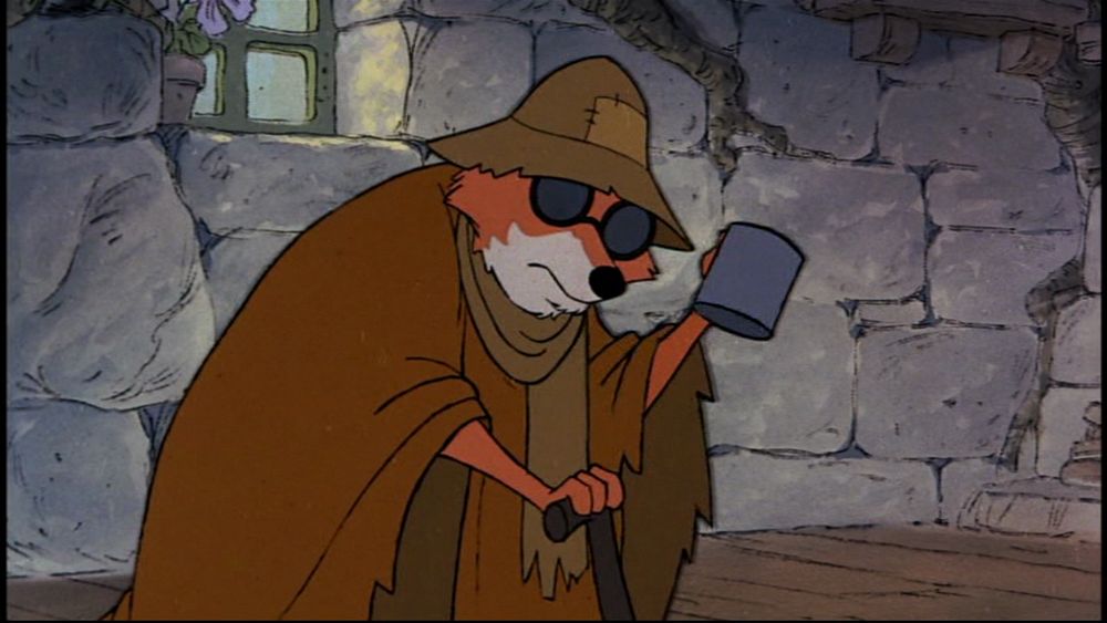 Fox Robin Hood disguised as a beggar