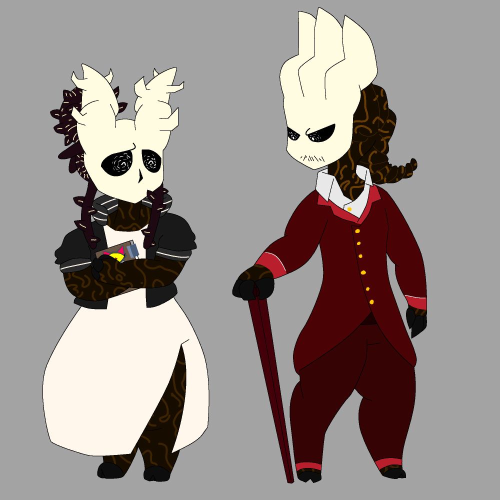 On the left side is my character, dregan; in a white dress and a jersey, holding a tome. While the character on the right named wax'il, poses angry, as they stare at the auction item they couldn't outbid dregan for