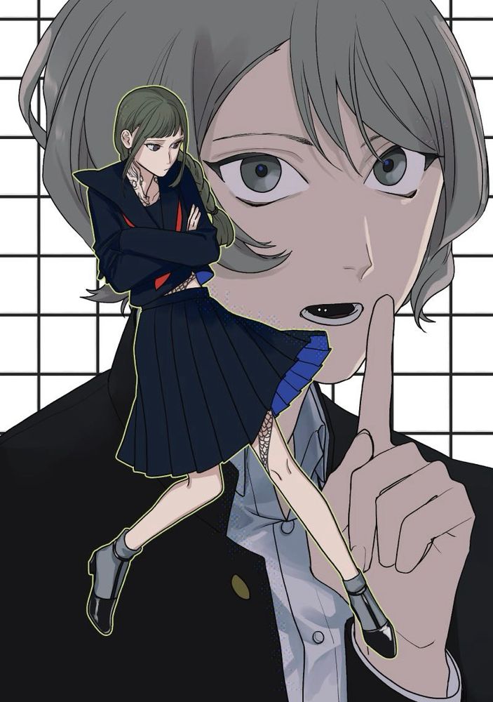 すこしふしぎの個人イラスト本「someone」(2024)より oc2人