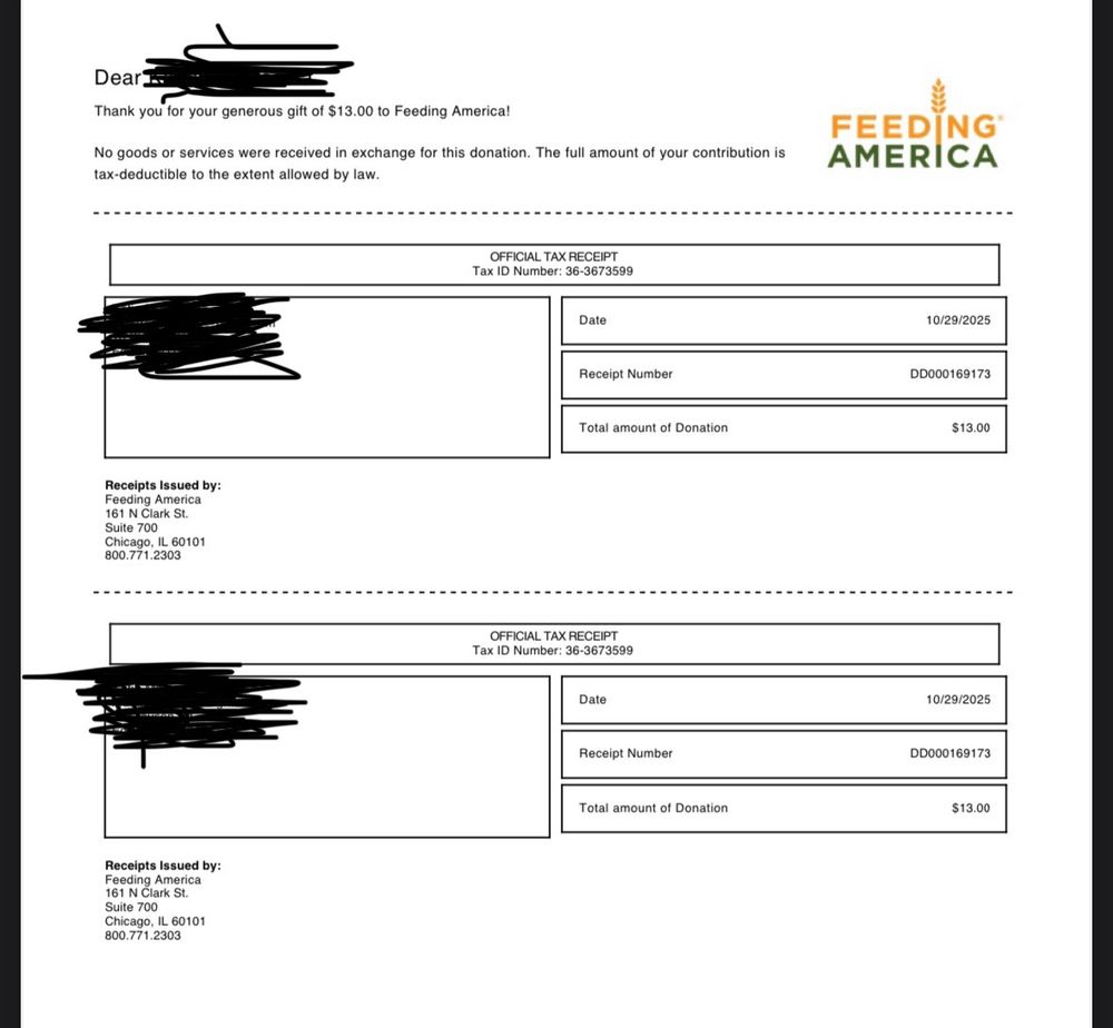 a tax receipt of my donation 