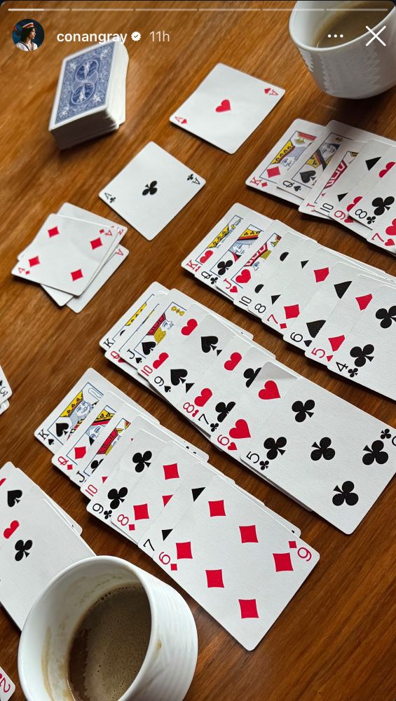 a pic of solitaire and coffee 