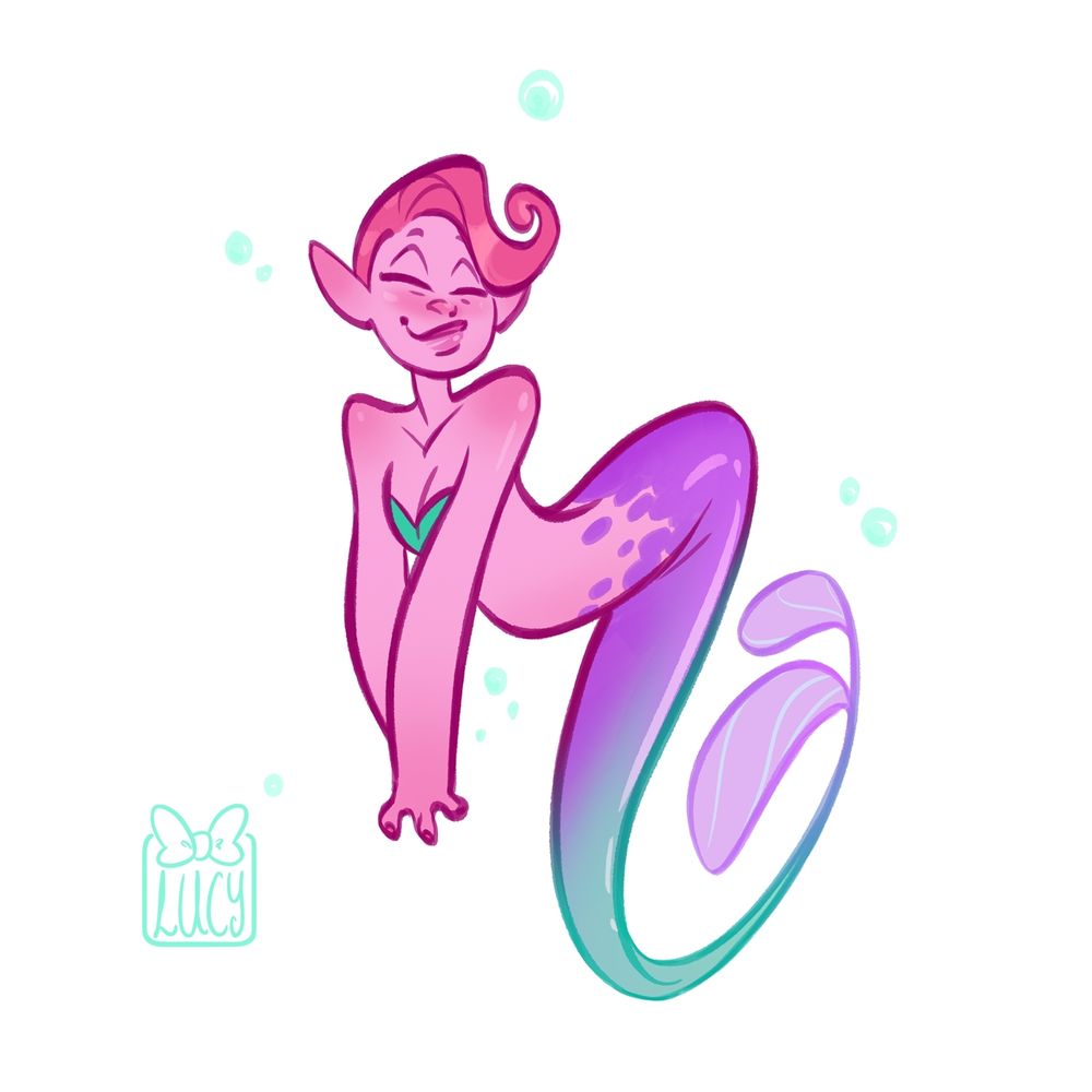 Drawing of a mermaid