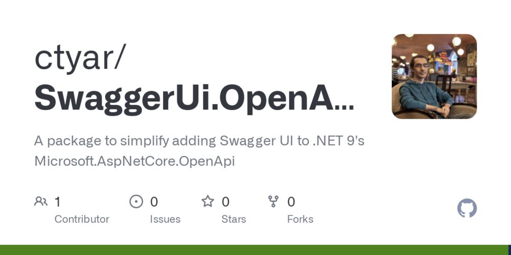 GitHub - ctyar/SwaggerUi.OpenApi: A package to simplify adding Swagger UI to .NET 9's Microsoft.AspNetCore.OpenApi