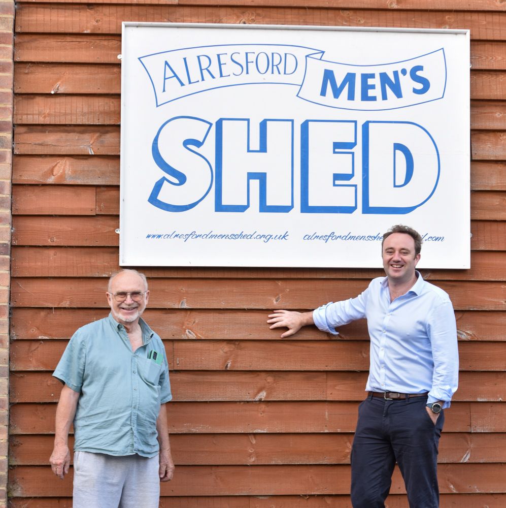 Danny Chambers MP visits Alresford Men's Shed.