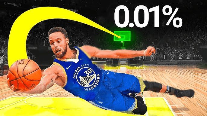 A fake thumbnail of Steph Curry hitting a circus shot
