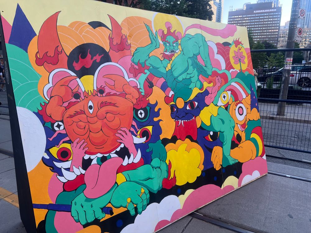 A cool Japanese-inspired mural.