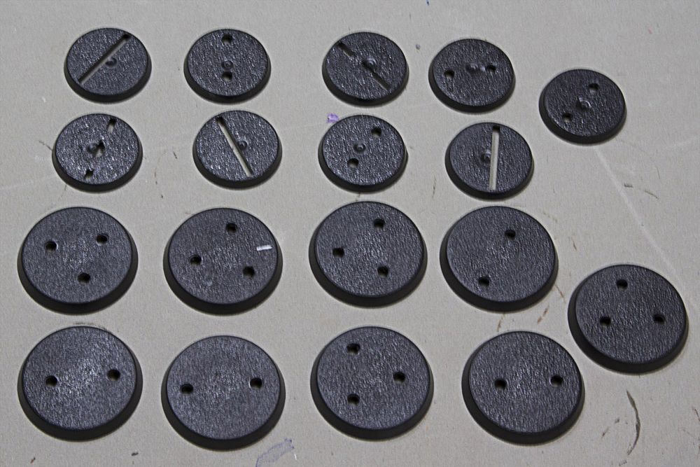 Bases with holes drilled in them