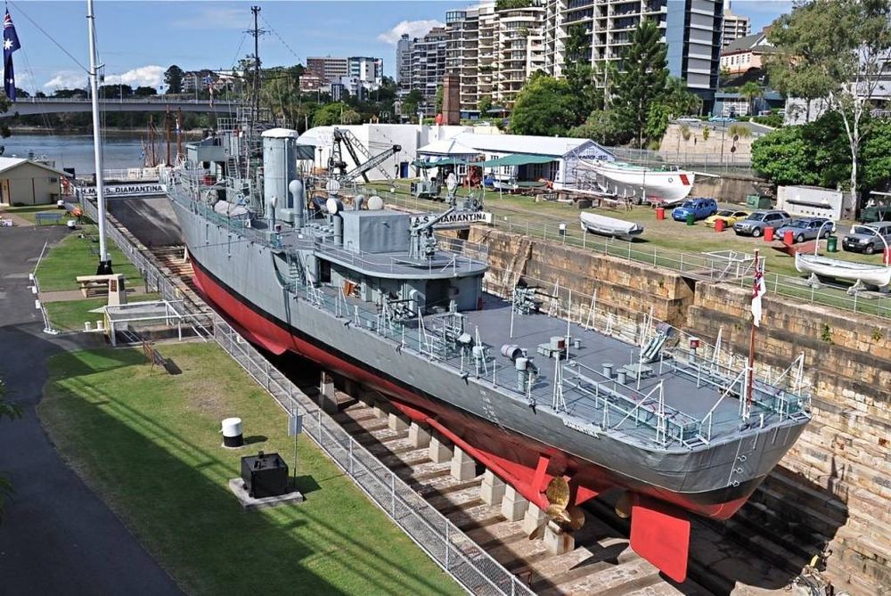 HMAS Diamantina long shot from the rear 3/4