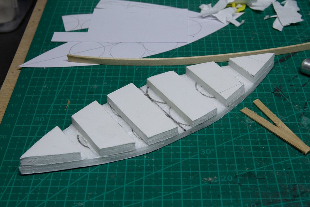 Foamcore base for a little boat