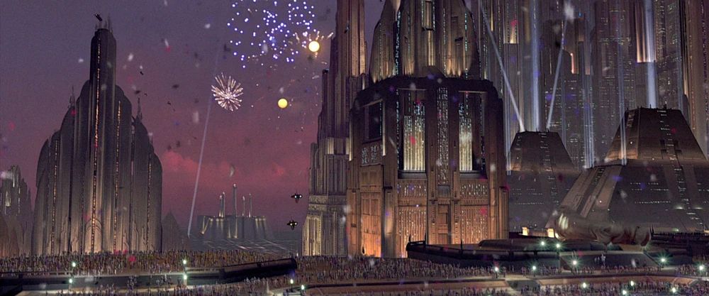 Image of the Coruscant Uprising from Starwars Return of the Jedi
