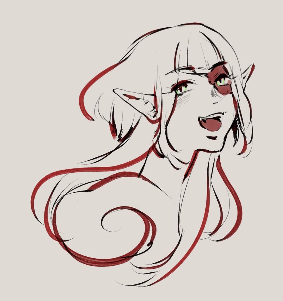 warm up drawing of peeled asmodee (no piercings) #nevdrawings