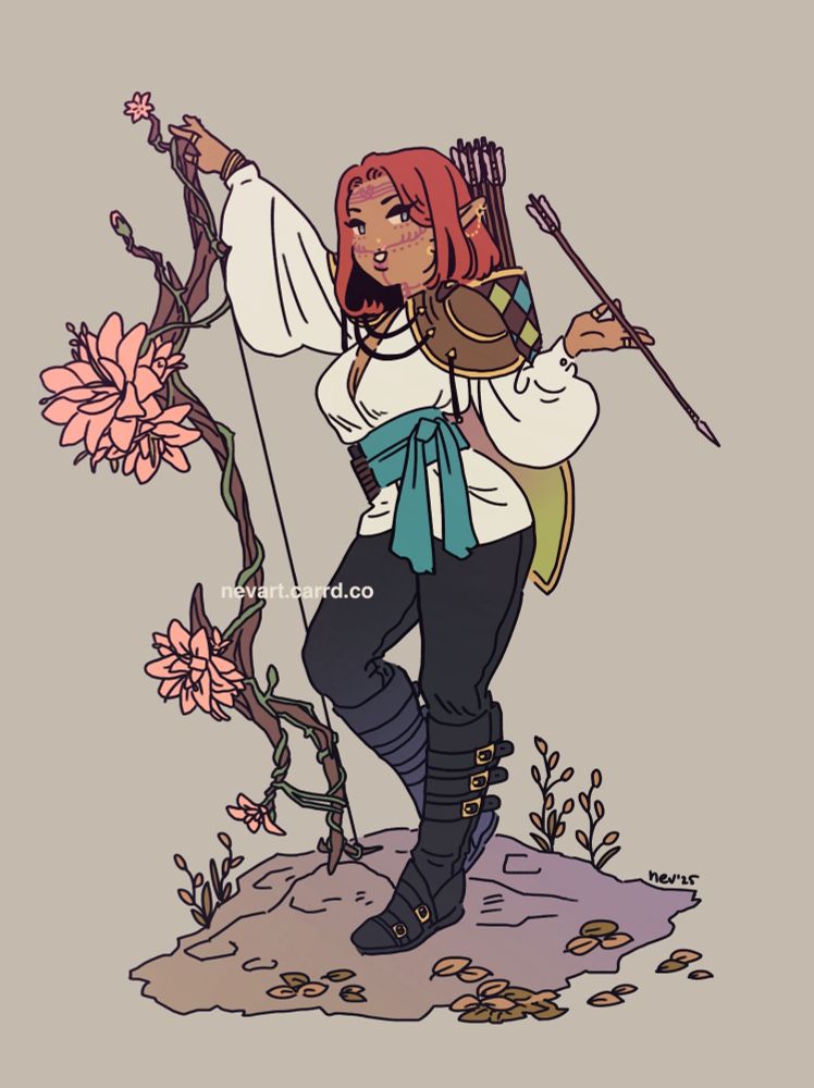 Alma Thorne (Rook Dragon Age) with a bow bigger than her. #nevdrawings