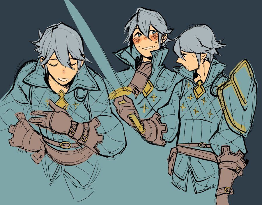 3 sketches of laslow from fire emblem fates also known as my beloved son inigo fire emblem
