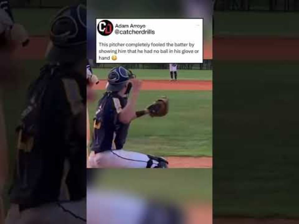 Where is the ball? Trick Pitch 😂 #baseball