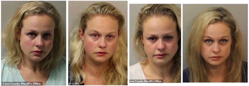 Four of Rebekah Jones' mug-shots.