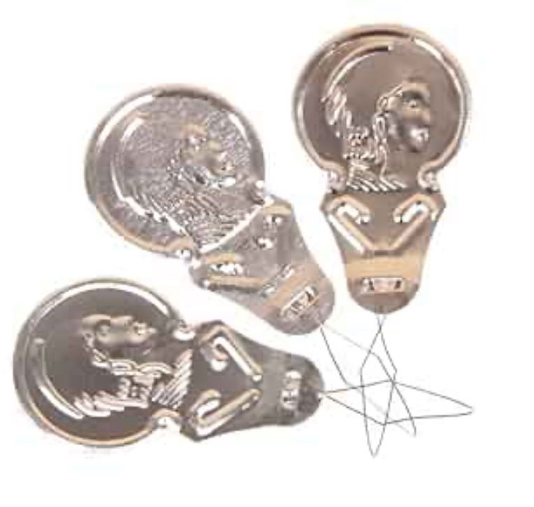 A picture of 3 aluminum needle threaders