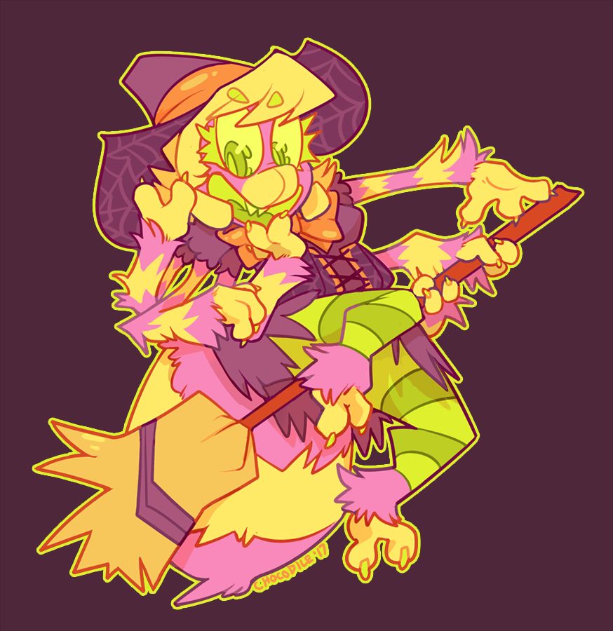 Jenny the tarantula all dressed up for Halloween (she's a witch)