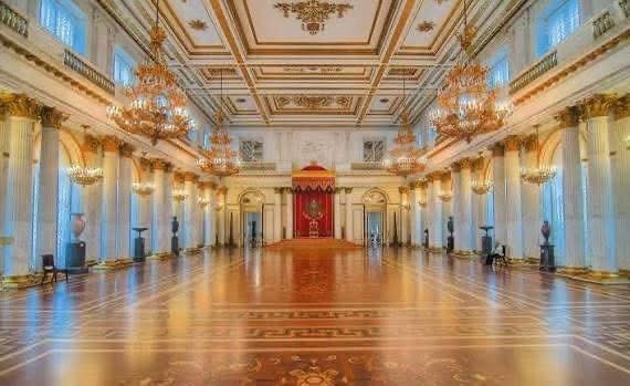 Ballroom in the Russian Winter Palace in St. Petersburg 
