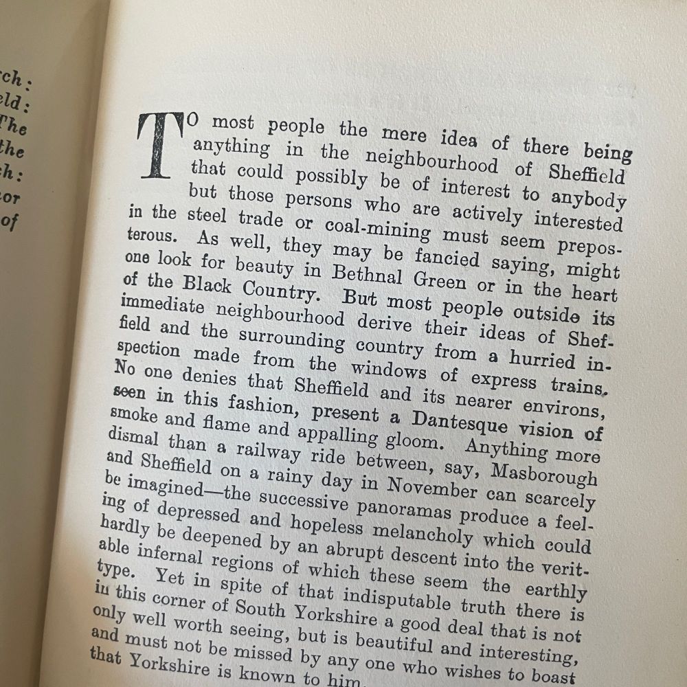 A page from a book that says some mean things about Sheffield 