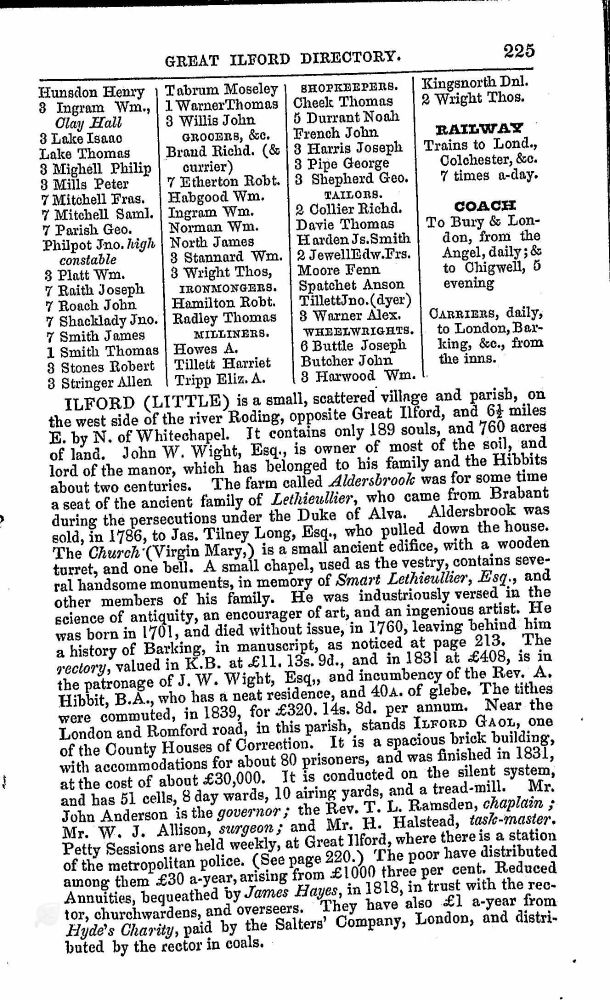 White's Directory 1848 - Great Ilford