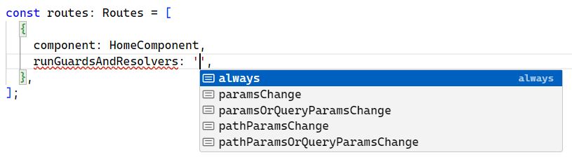 runGuardsAndResolvers intellisense