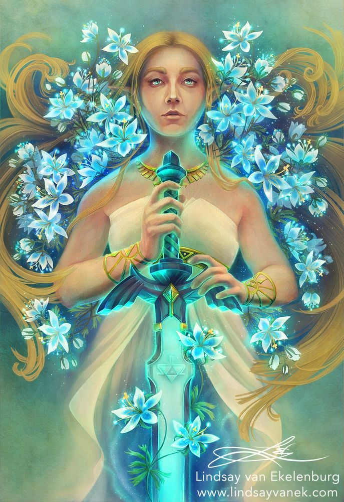 illustration of princess zelda from Zelda: BOTW