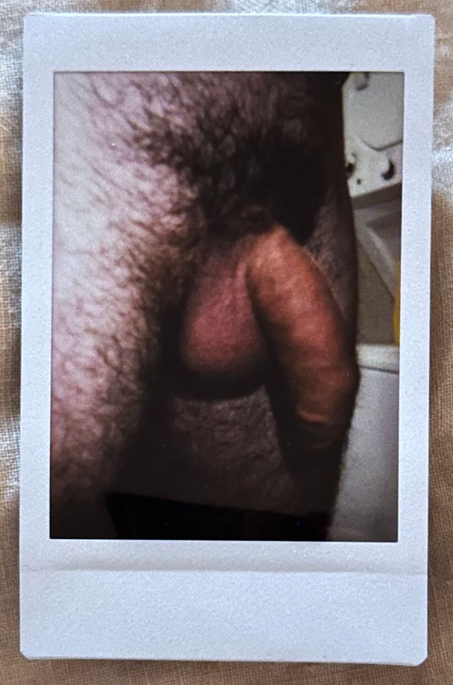 A Polaroid picture of my soft uncut cock