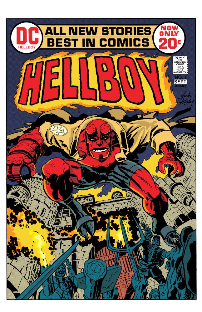 An homage to The Demon number 1 with Hellboy in the place of Etrigan. 