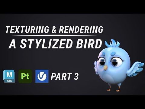 Stylized 3D Bird Tutorial – Part 3: Texturing & Rendering (Substance Painter + Maya V-Ray)