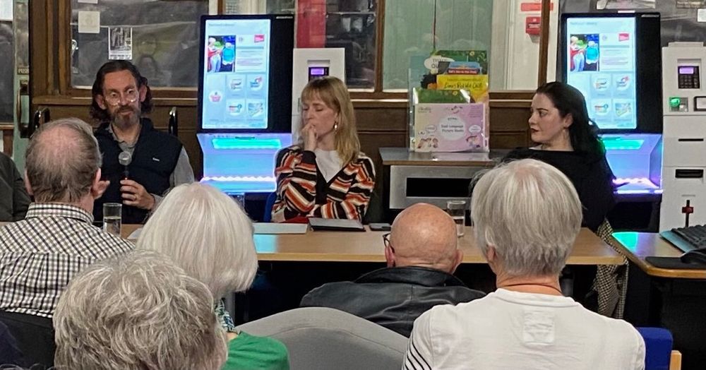 The Friends of Redland Library event on Banned Books on Thursday 9th October, with panel members (l-r)

Ed Fay 
(Director of Library Services & University Librarian, University of Bristol)

Dr. Emma Crowley 
(Lecturer in World and Contemporary Literature, University of Bristol)

Georgina Poole 
(Head Librarian, Bristol Grammar School) 