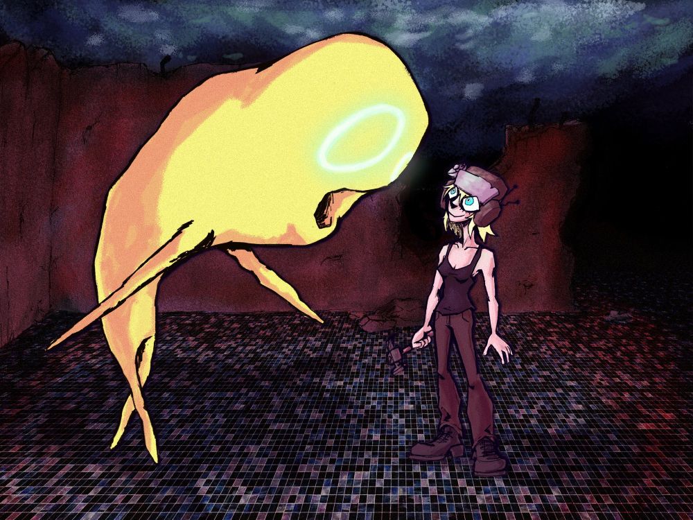 The piss lipid boy towering over the main character of psychopomp.  